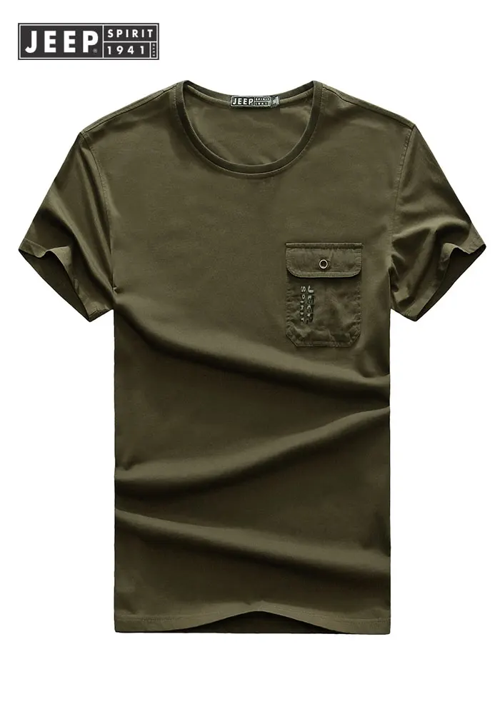 Мужская одежда JEEP Лето 2019 г. футболки Tops Tees Men хлопковые одноцветное цвет короткий