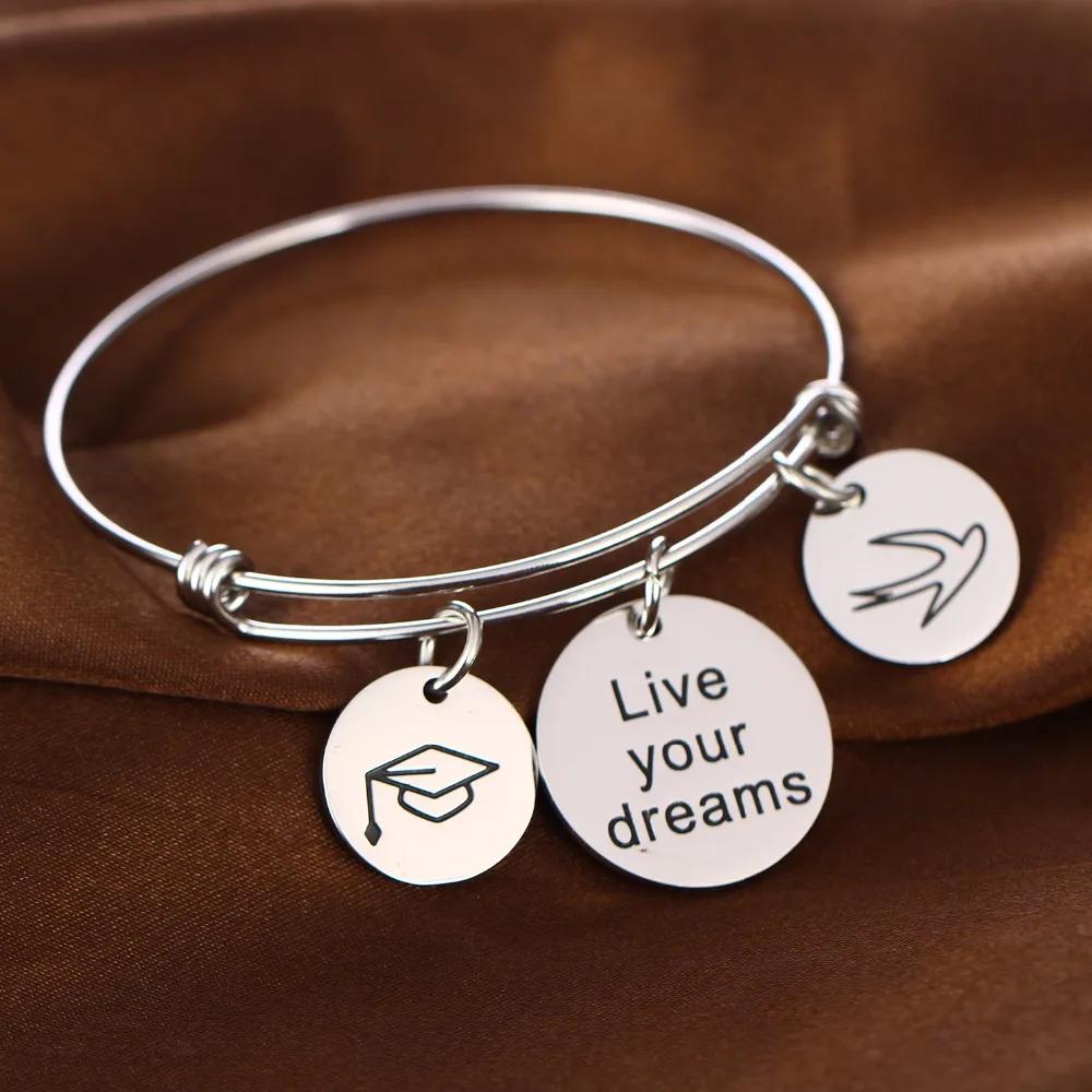 Фото Браслет из нержавеющей стали с надписью «Live Your Dreams» №3
