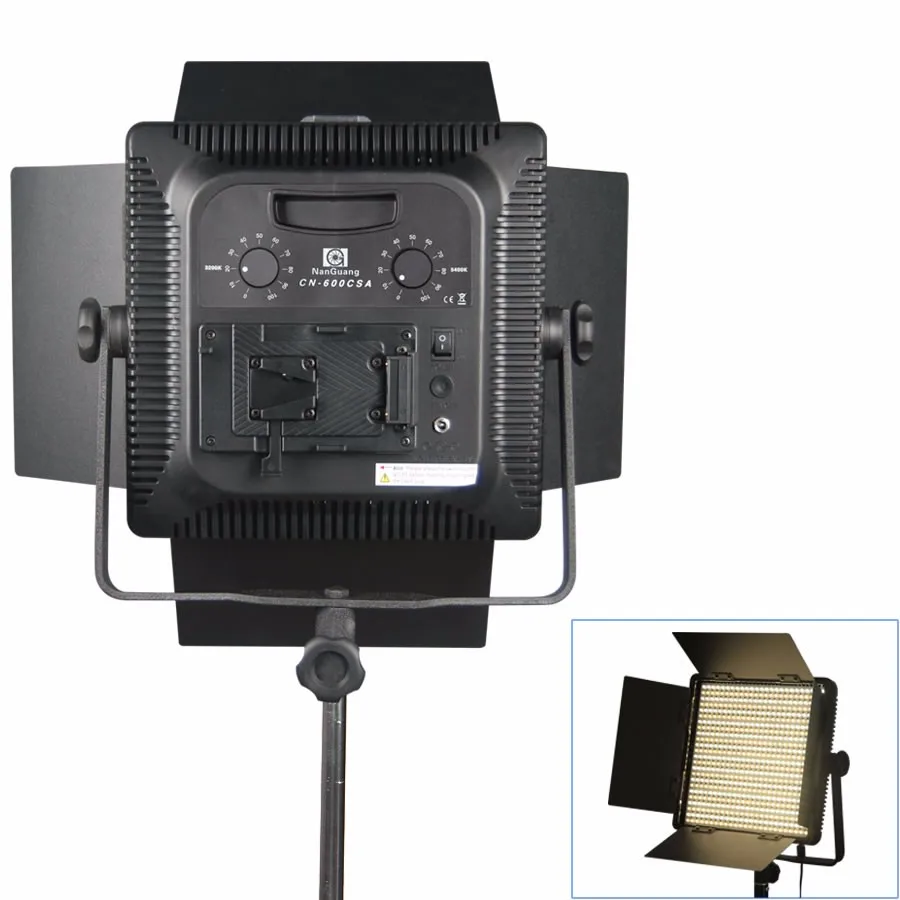 

Nanguang CN-600CSA LED Studio Light High CRI Bi-color Led Video Light with V-Lock Ra95+ CRI 95+