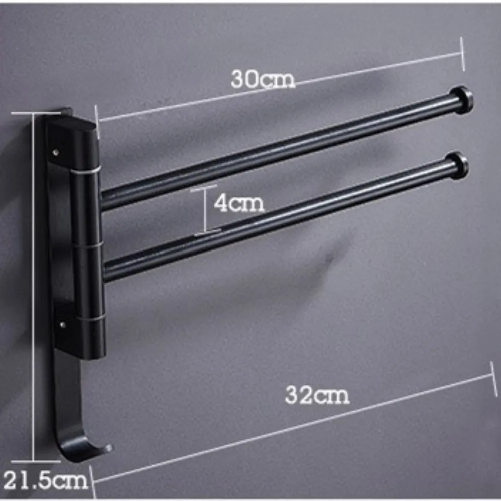 Black 21.5cm Европейский стиль черный пространство алюминиевый держатель для полотенец Мули-полотенцесушитель бар аксессуары для ванной комнаты(YJ-TR-001 - Цвет: Black 21.5cm