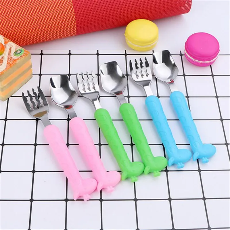 Столовая посуда из нержавеющей стали в виде жирафа вилка и ложка|gifts for children|gift