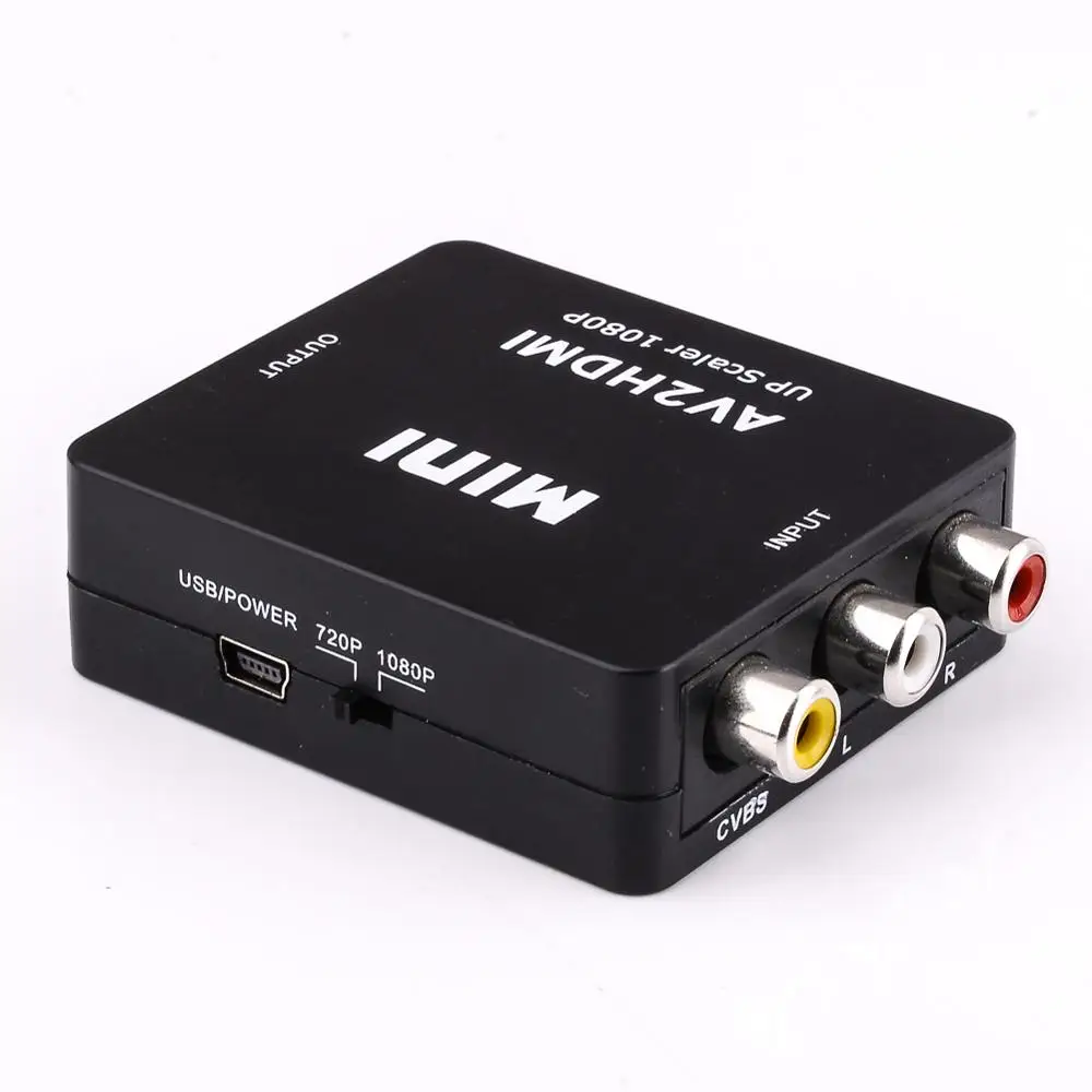 Мини AV в HDMI видео конвертер коробка AV2HDMI RCA CVBS адаптер для HDTV TV PS3 PS4 PC DVD Xbox проектор