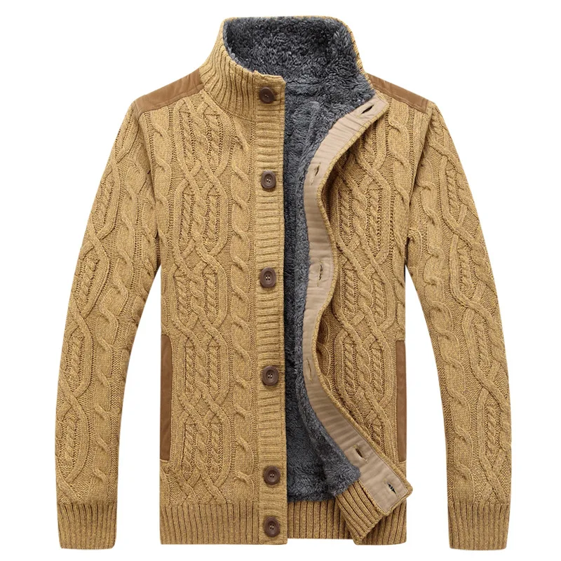 

Thickening Stand collar Sweater Mens Trade price new plus velvet fashion casual high qualtiy men Cardigan winter size M-2XL3XL
