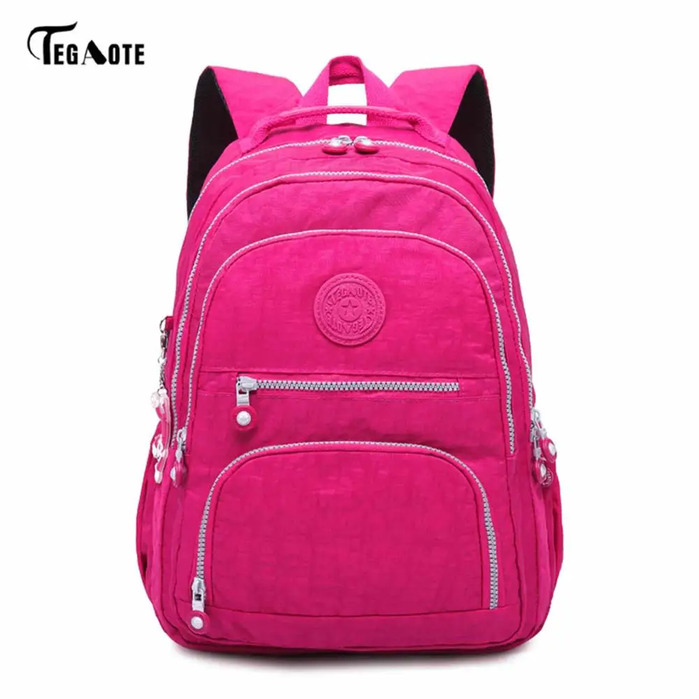 Mei red TEGAOTE, школьный рюкзак для девочек-подростков, Mochila Feminina, женские рюкзаки, нейлоновый водонепроницаемый повседневный рюкзак для ноутбука, женский рюкзак - Цвет: Mei red