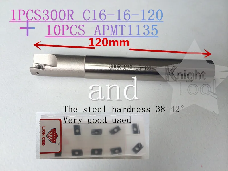 

1PCS BAP300R C16-16-120-1T BAP Right Angle Shoulder End Mill and 10PCS APMT1135 Inserts