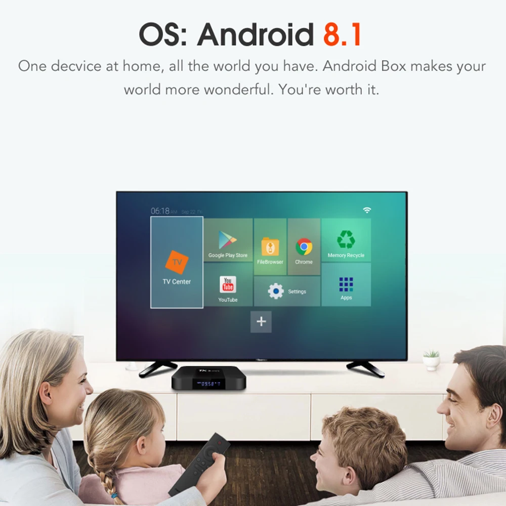 LEMFO TX3 Мини Смарт Android ТВ коробка Amlogic S905W Четырехъядерный 4 K 2 HD 3D 4G Wifi Гб + 16