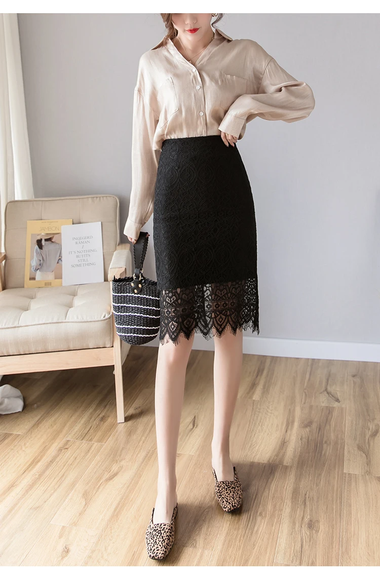 Женская облегающая юбка карандаш в Корейском стиле с разрезом сзади элегантная