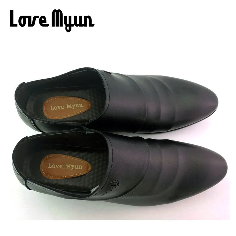 Новинка 2018 брендовые кожаные туфли без застежек мужские классические деловые с