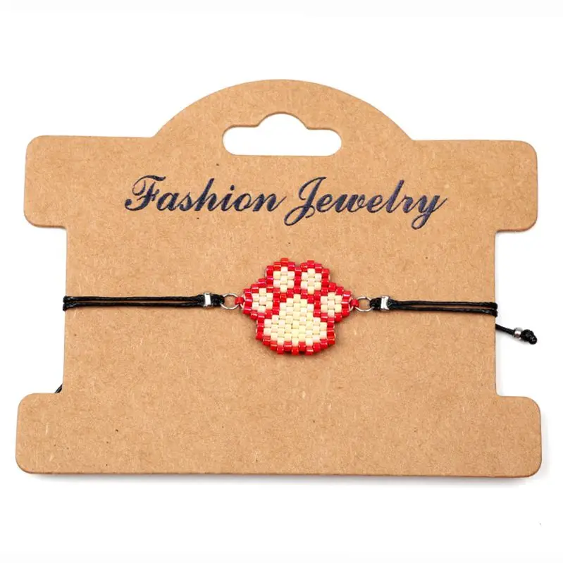 red FAIRYWOO Boho женские милые собачьи пальмы браслеты с подвесками милый ребенок подарок Miyuki ювелирные изделия регулируемый браслет из веревки браслеты дружбы - Окраска металла: red