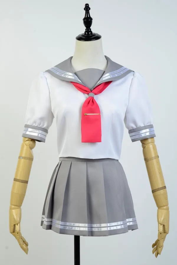 Japanese Anime Love Live Sunshine Cosplay Costume Takami Chika Girls Sailor Uniforms Aqours School Full Sets | Тематическая одежда