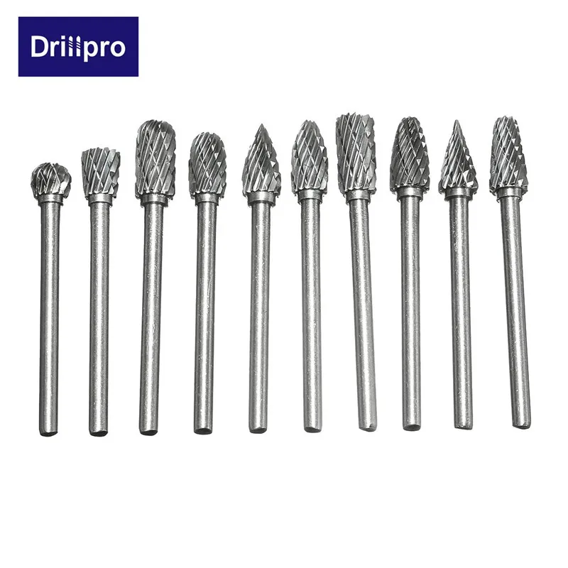 Drillpro шлифовальные инструменты с ЧПУ 10 шт. аксессуары вольфрамовый карбид резак