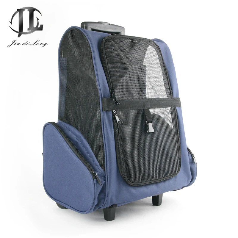 Сумка на колесиках для домашних питомцев портативный рюкзак переноски кошек и