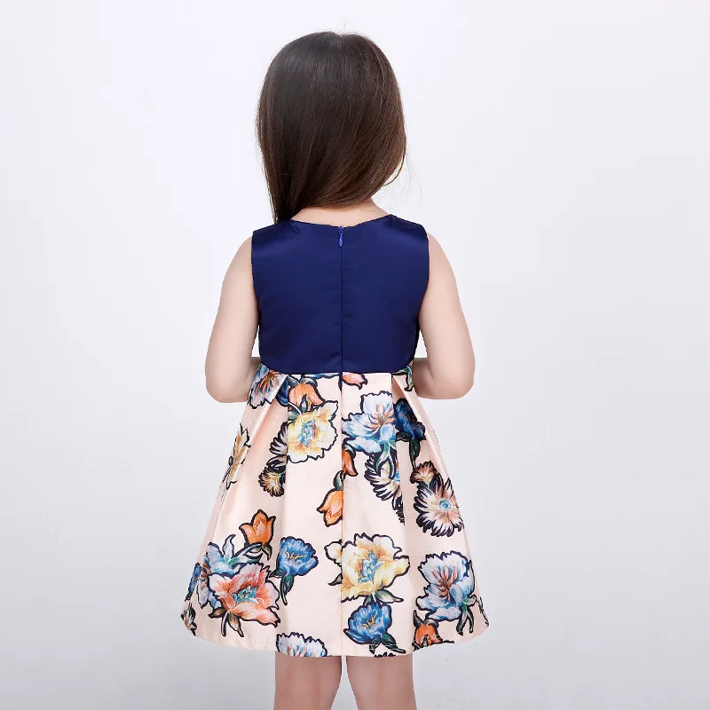 Spring and summer girls dress Children Girls Dress Print Ball Gown Fashion Wedding Party Kids Dresses YWA-86027 | Детская одежда и