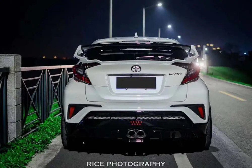 white black color Стайлинга автомобилей Высокое качество ABS Пластик Неокрашенный задний спойлер багажник крыло для Toyota CHR C-HR - Цвет: white black color