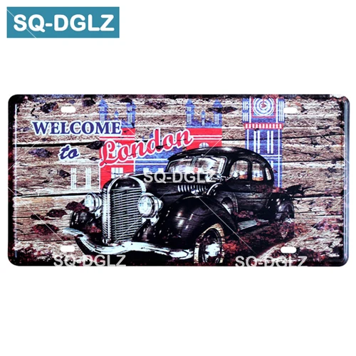 [SQ-DGLZ] США мотоцикл номерной знак бар Настенный декор ROUTE 66 оловянный знак винтажный металлический знак домашний декор живопись таблички плакат - Цвет: 0041