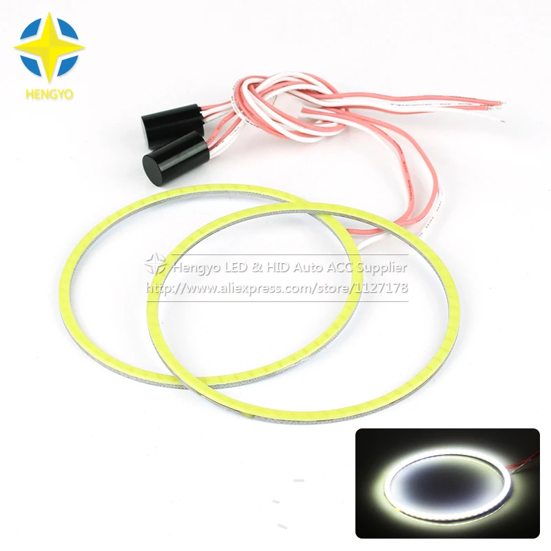 2x ангельские глазки Led COB Halo Кольцо для автомобиля DRL дневные ходовые огни 60 70 80 90 100