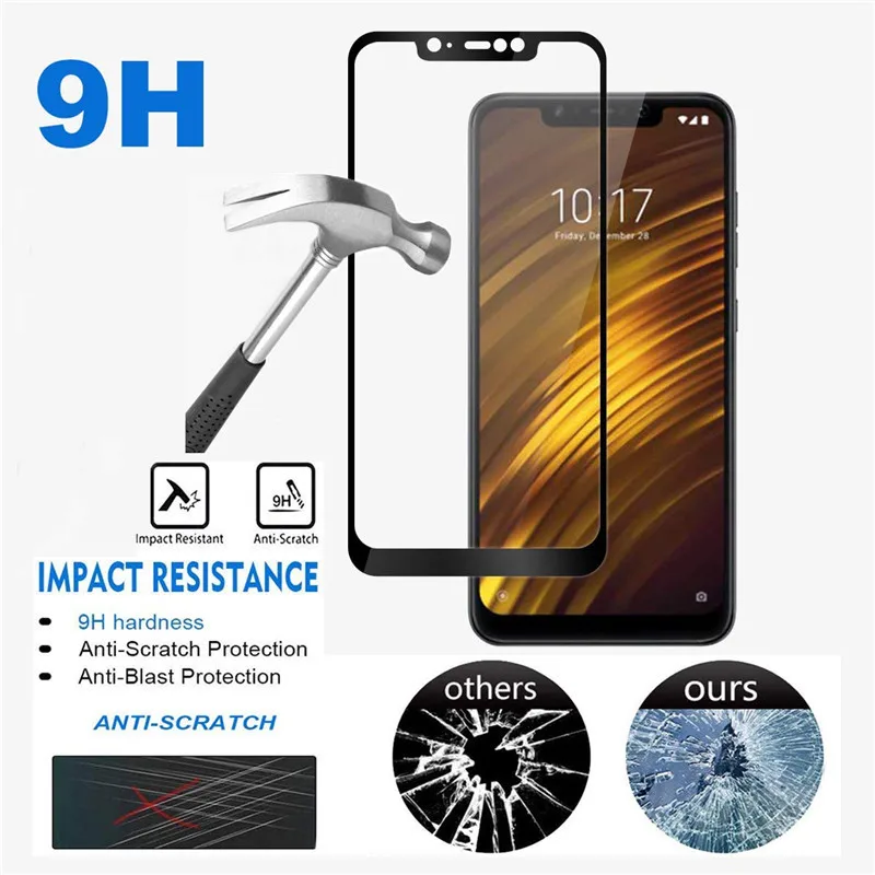 Закаленное стекло для Xiaomi Pocophone F1 Защитное экрана mi 8 se Mi A2 Lite 6 X защитное |