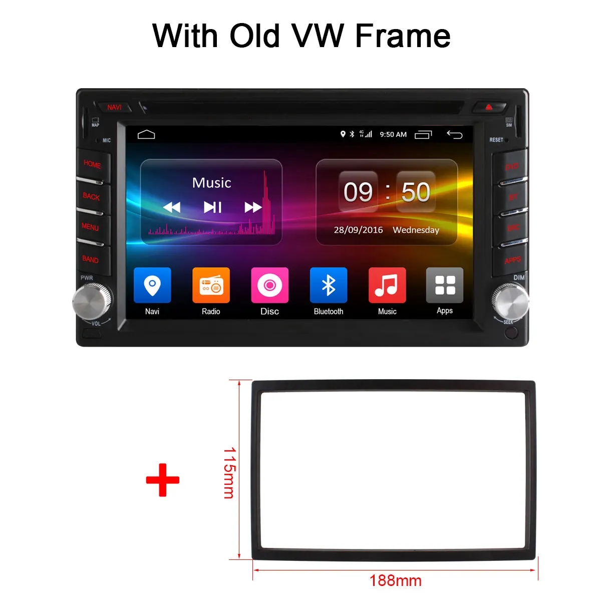 with old vw frame Ownice 4G SIM LTE Android 6,0 Восьмиядерный 2G ram универсальный автомобильный Радио Авто 2 Din Автомобильный dvd-плеер в тире gps стерео головное устройство - Цвет: with old vw frame