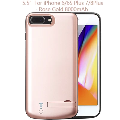 5.5 Rose Gold 50 шт./партия BRSUANG 5000-8000 мАч Внешнее зарядное устройство чехол Зарядное устройство Задний зажим Powerbank для iPhone XS MAX X XR 8 7 Plus 6 S Plus - Цвет: 5.5 Rose Gold
