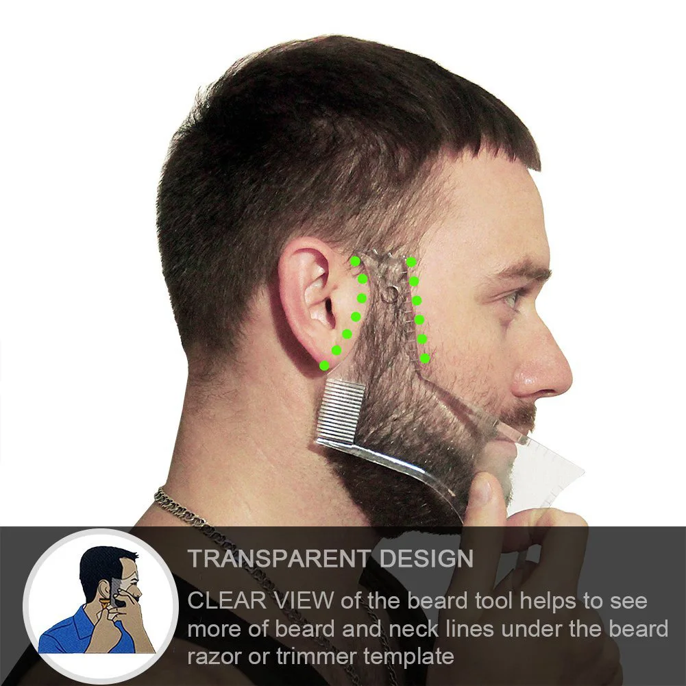 

1 Pcs Symmetry Trimming Beard Shaper Pro Men Beard Styling Shaving Tool Practical Styling Shaping Template Comb Barber Tool
