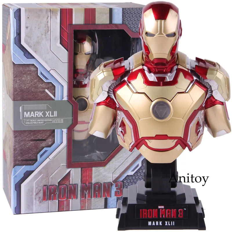 B with retail box Герой комиксов Marvel Мстители Железный человек Mark ХLIII Htb28 1/4th весы Коллекционная бюст фигурку модель игрушка - Цвет: B with retail box