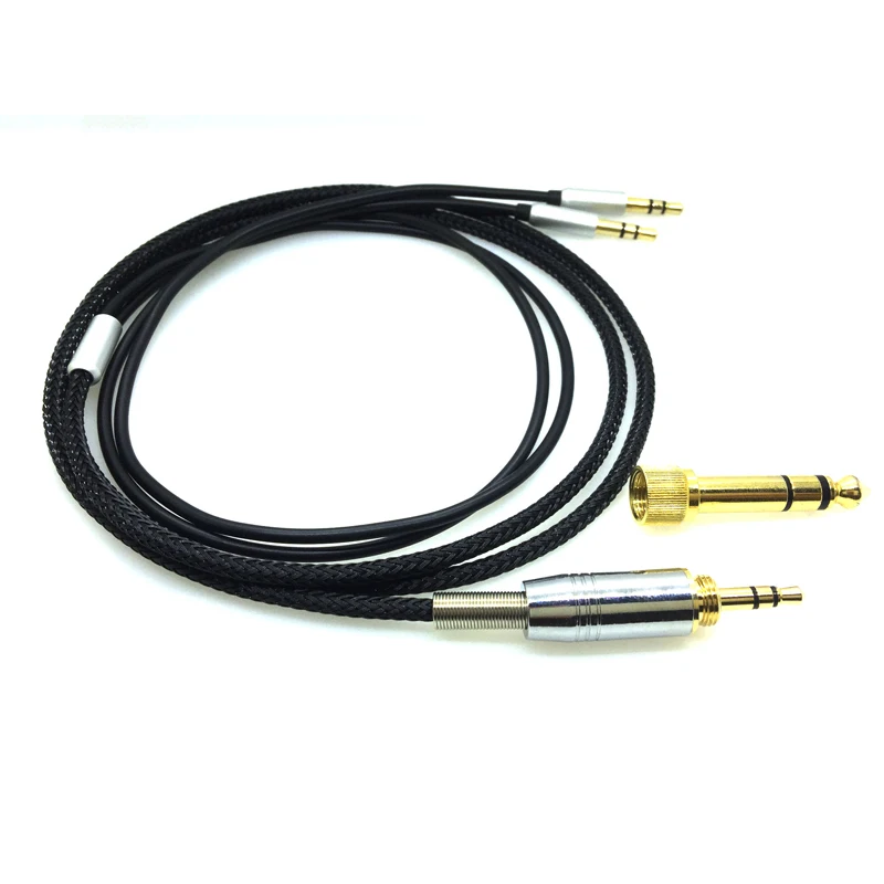 2.5m black Сменный кабель для Hifiman HE-560V3 HE560V3 для наушников 3,5 мм с штекером 6,35 мм до 2x3,5 мм с штекерным аудио HIFI шнуром - Цвет: 2.5m black