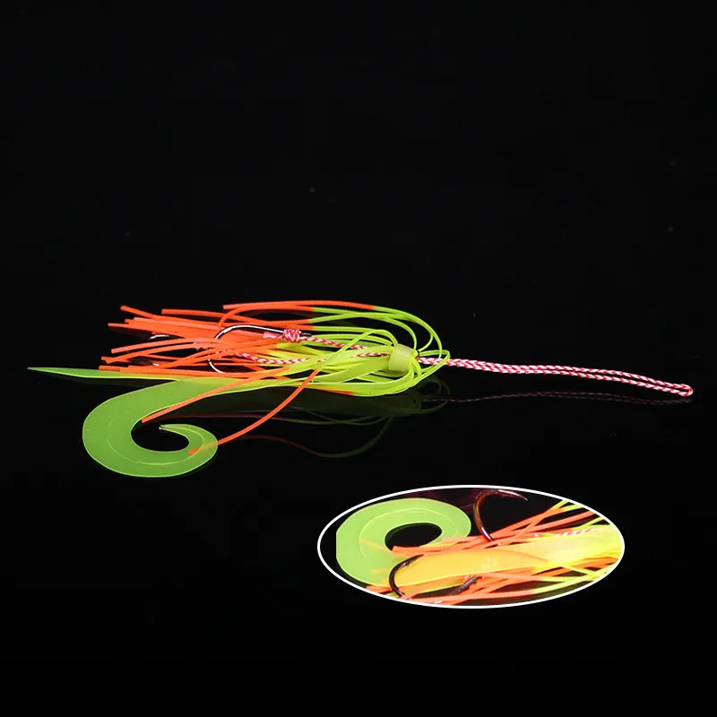 50 шт. силиконовая юбка джиг замена двойной ползунок Rig запасные Крючки помощь