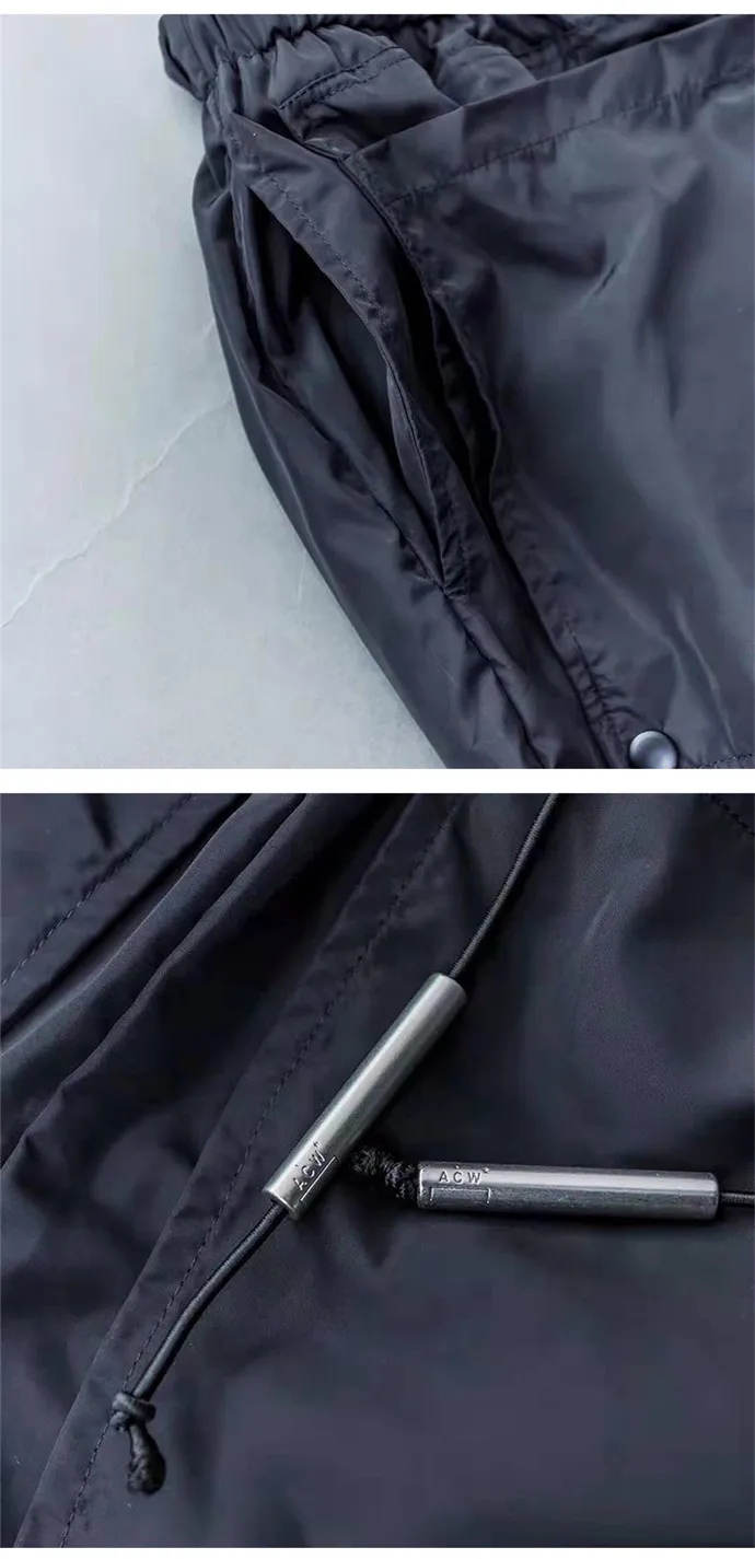Черные a-cold-Wall* брюки 19ss эксклюзивные Teohnial нейлоновые спортивные штаны с пуговицами и большими карманами, завязанные на ноги a-cold-Wall брюки мужские ACW