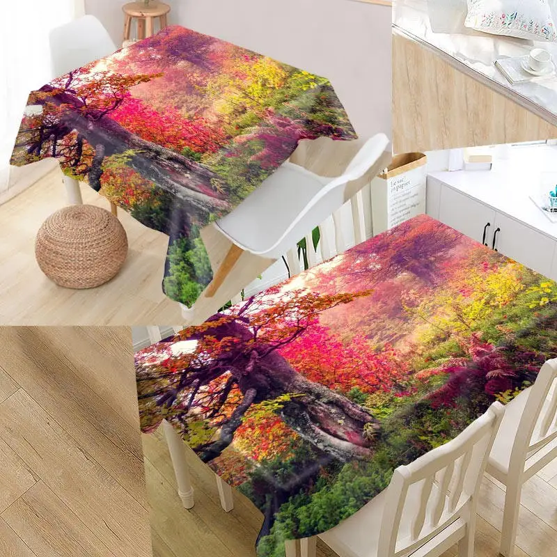 Custom forest Pattern Tablecloth Waterproof Oilproof Rectangular Home Wedding Textiles #XYZ98K | Дом и сад
