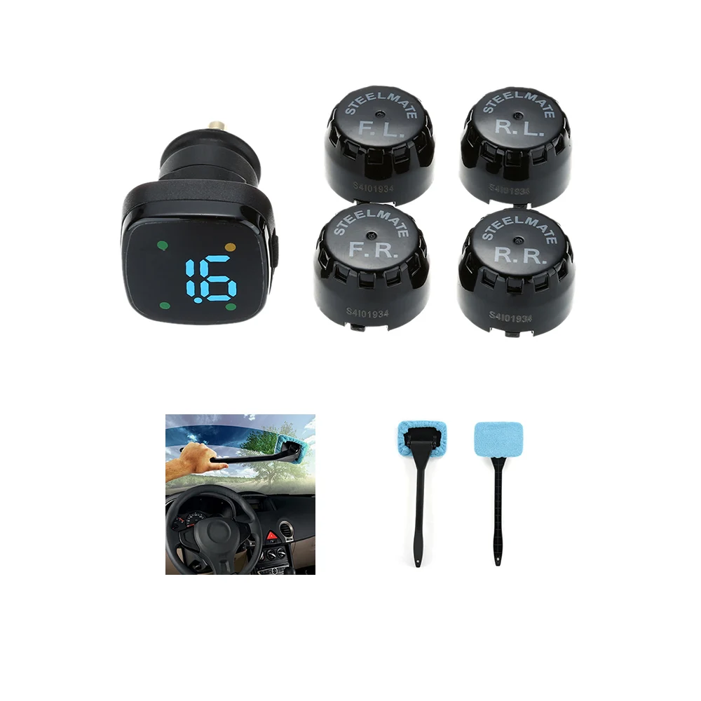 Steelmate Профессиональный TPMS TP-76 система контроля давления в шинах светодиодный прикуриватель внешние датчики автомобильные аксессуары