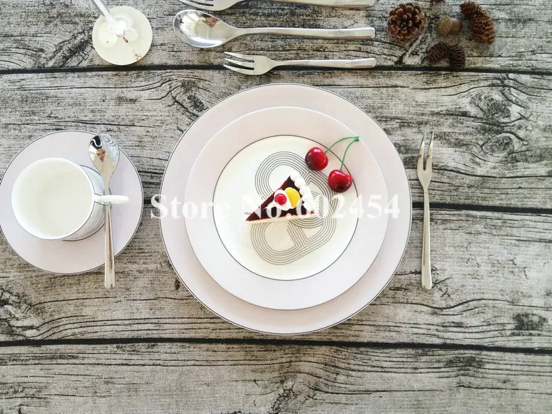 Модный набор керамической посуды из 10 предметов с чайной чашей и столовыми