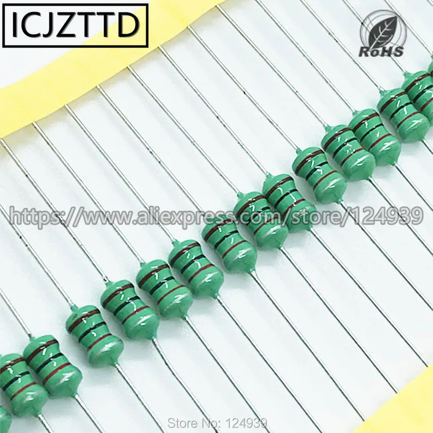 20 шт индукторы 0510 33UH 22UH 10UH 100UH 220UH 330UH 470UH 560UH 6801mh 1W цветное кольцо индуктивности