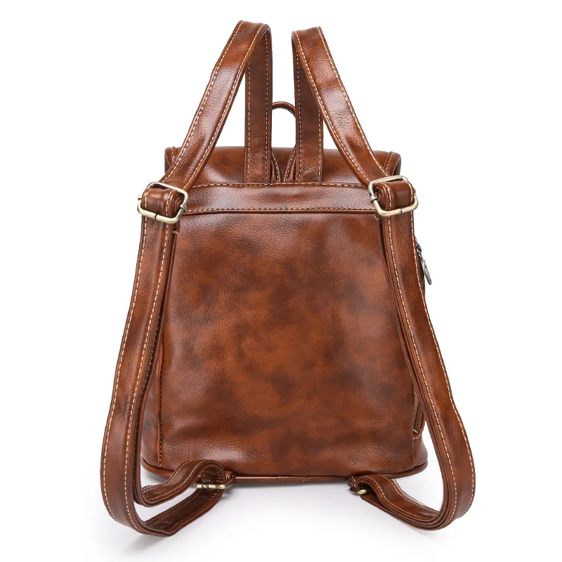 SCIONE Women Pu Leather Backpack Feminina Vintage Casual Drawstring Daily Travel Shoulder Bags Girls Teenager Bolsas Mochila |