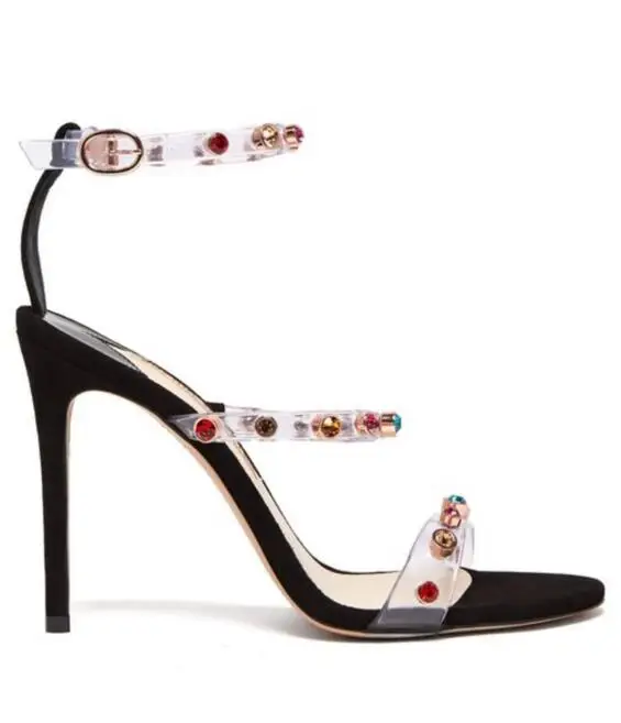 Новое поступление женские сандалии из прозрачного ПВХ с ремешком на щиколотке