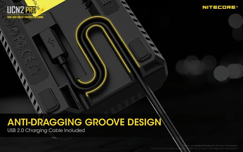 Nitecore UCN2 Pro Двойной слот USB QC LP-E6 LP-E6E зарядное устройство для Canon DSLR EOS 60D 5D3 7D 70D 5D Mark II SLR камера батарея