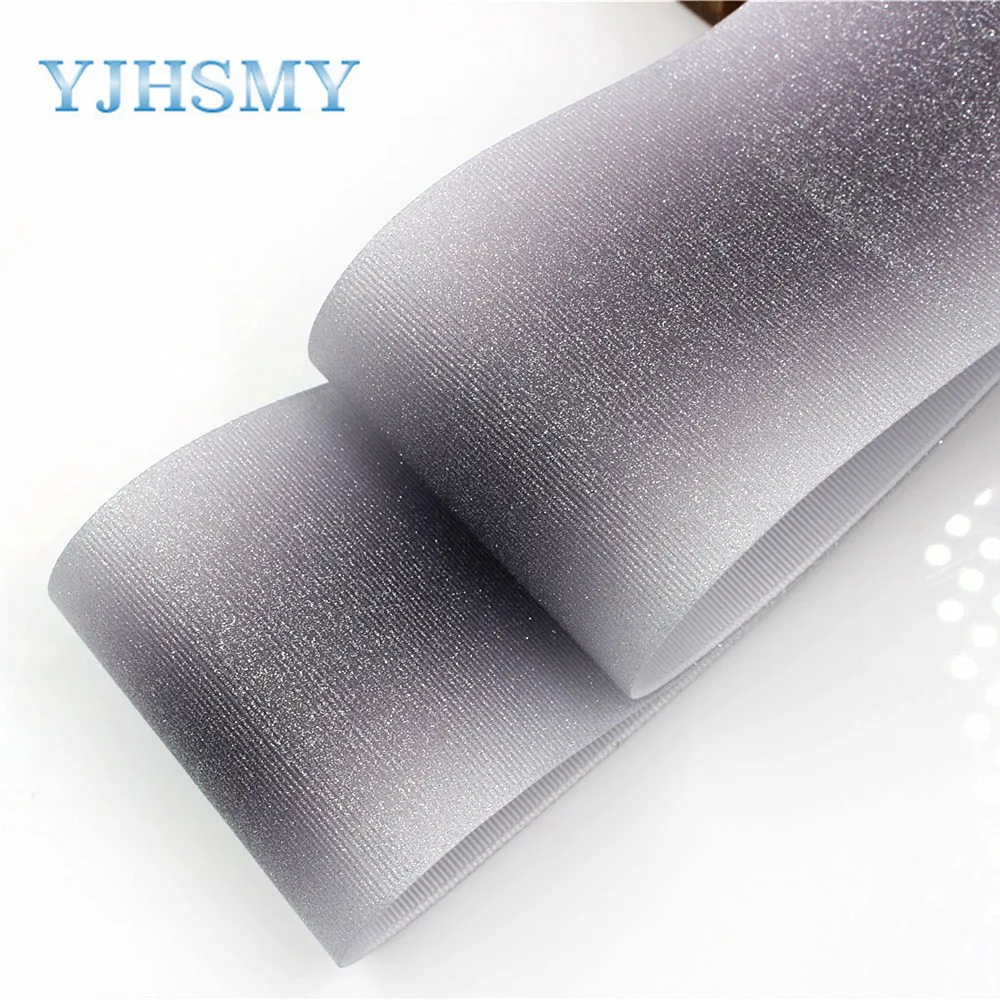 YJHSMY G-18424-17 75 mm 5 Yards color flash Ribbons Thermal transfer Printed grosgrain Wedding Accessories DIY material | Дом и сад