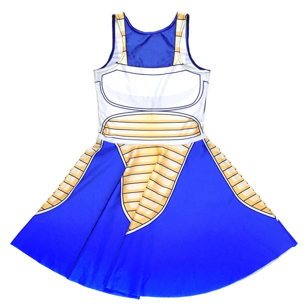 Взрослый; Дракон мяч летнее платье сын Goku vegeta Реверсивные без рукавов с коротким и широким подолом Для женщин Плиссированное Платье из одного предмета Хэллоуин костюмы для косплея
