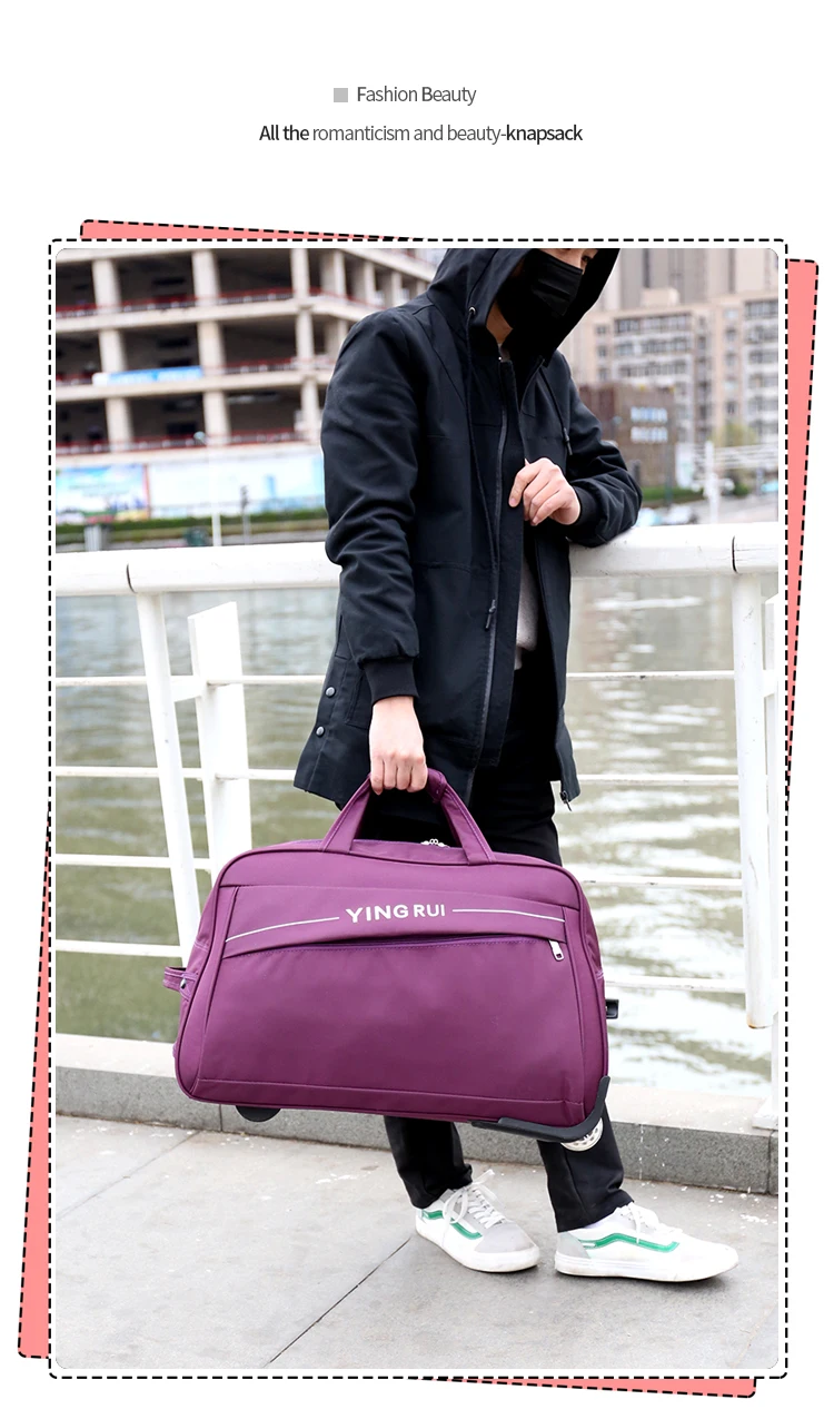 Чемодан на колесах дорожная сумка спортивная сумка сумка дорожная Holdall дополнительная большая дорожная сумка, легкая Средняя сумка с колесиками-выходные сумка с колесиками 65л большая емкость