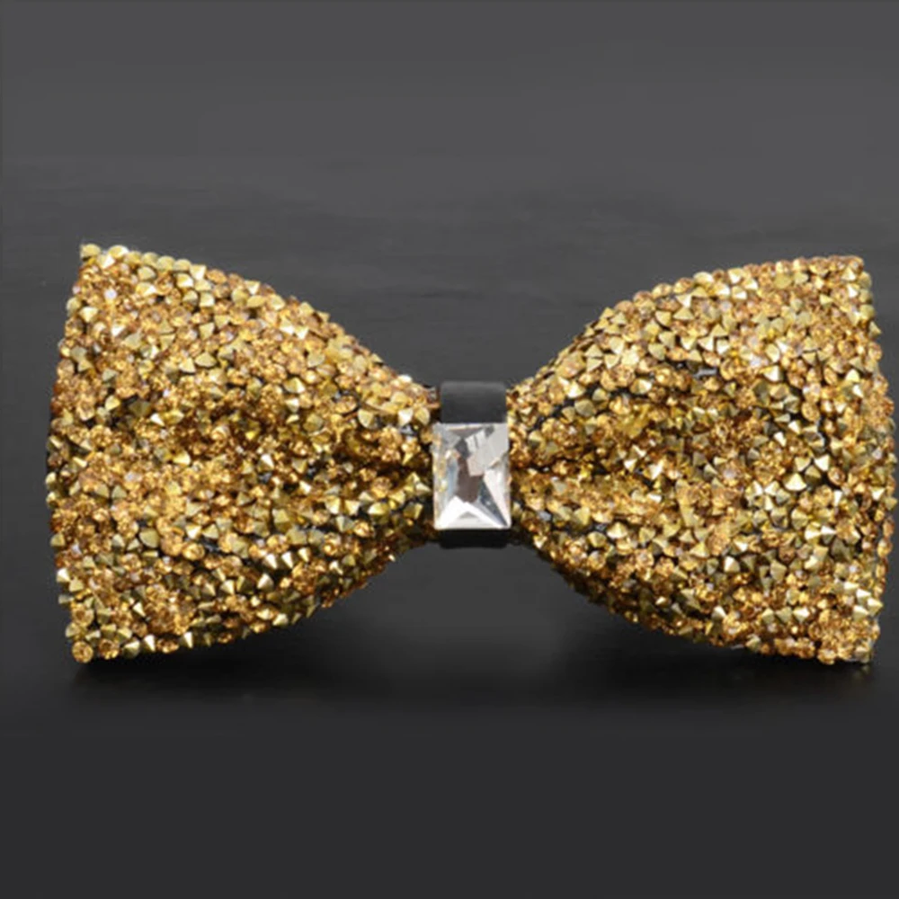 Мужская одежда галстук бабочка Кристалл Блеск Серебряный Свадьба смарт шар