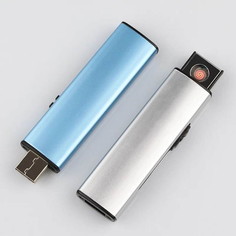 Мини USB Электронная перезаряжаемая Зажигалка металлический беспламенный