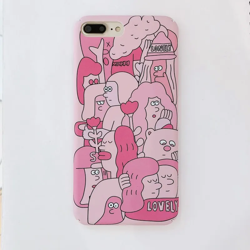 STROLLIFE Lovely Woman Phone Case for iPhone X XS Max XR Abstract Pattern Cover IPhone 8 6s 7 Plus Hard PC Shell Pink Color |