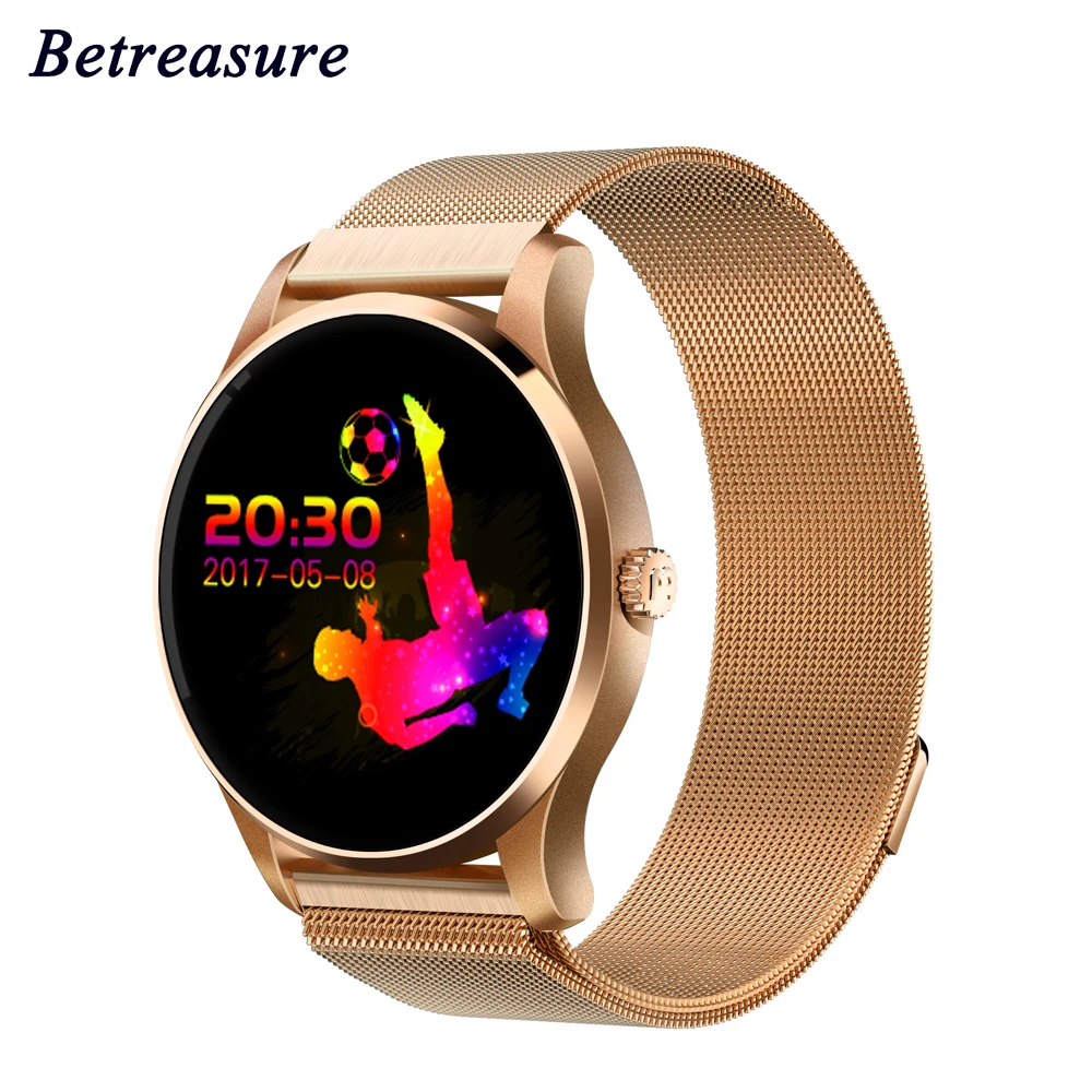 Betreasure K88 умные часы Bluetooth пульсометр IPSColor экран классические металлические