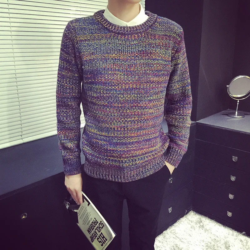 

Мужской свитер с круглым вырезом, Мужской осенне-зимний свитер, однотонный пуловер, мужская одежда 2018