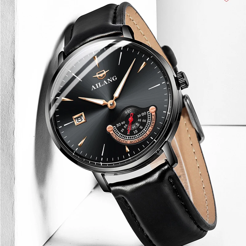 AILANG Top Luxury Brand Men Watch Mens Fashion Mechanical Watches Man Casual Business Waterproof Wristwatch Relogio Masculino | Наручные