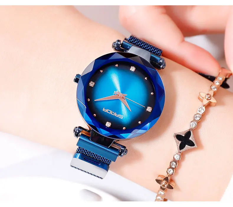 2020 роскошные розовые Золотые женские часы романтические Звездные небеса