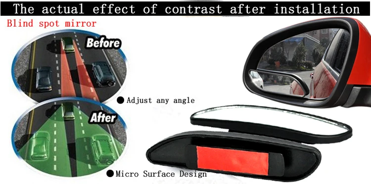 high quality 2PCS universal Driver 2 Side Wide Angle Convex Car Vehicle Mirror Blind Spot Auto RearView for all car hot selling |