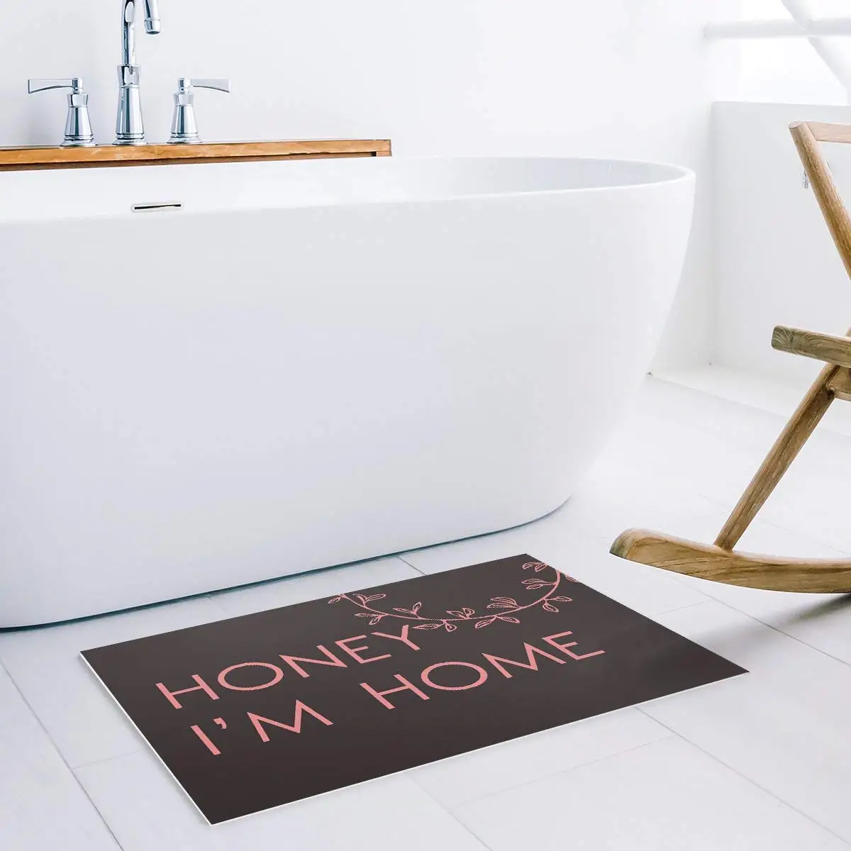 Honey I'M Home-Коричневый Милый милый коврик для двери кухонный ванной Впитывающий