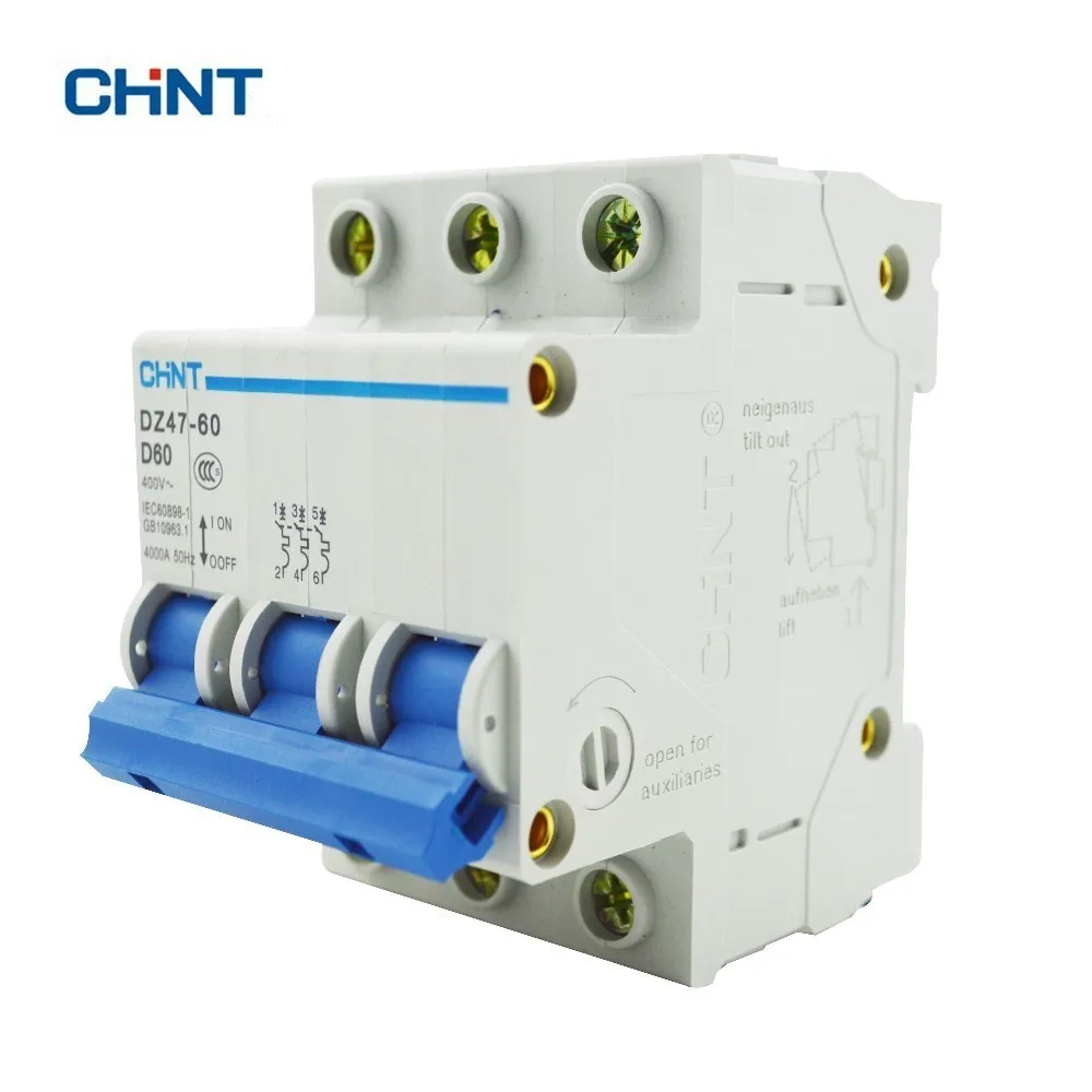 CHINT D Ttpe 60A миниатюрный автоматический воздушный выключатель DZ47-60 3P D60 |