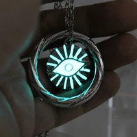 eye of the sun glowing necklace pendants chain fashion jewelry pendant glow in the dark necklaces women necklace
