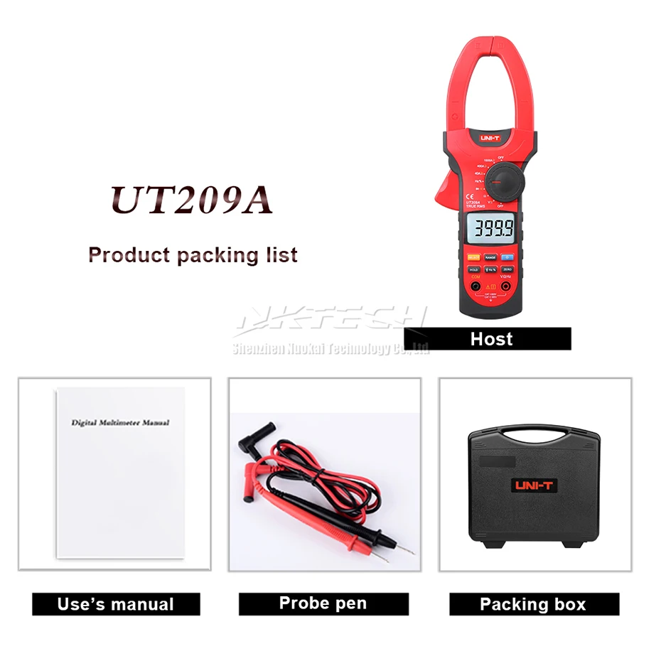 UNI T цифровой клещи UT207A UT208A UT209A Автоматический диапазон переменного тока